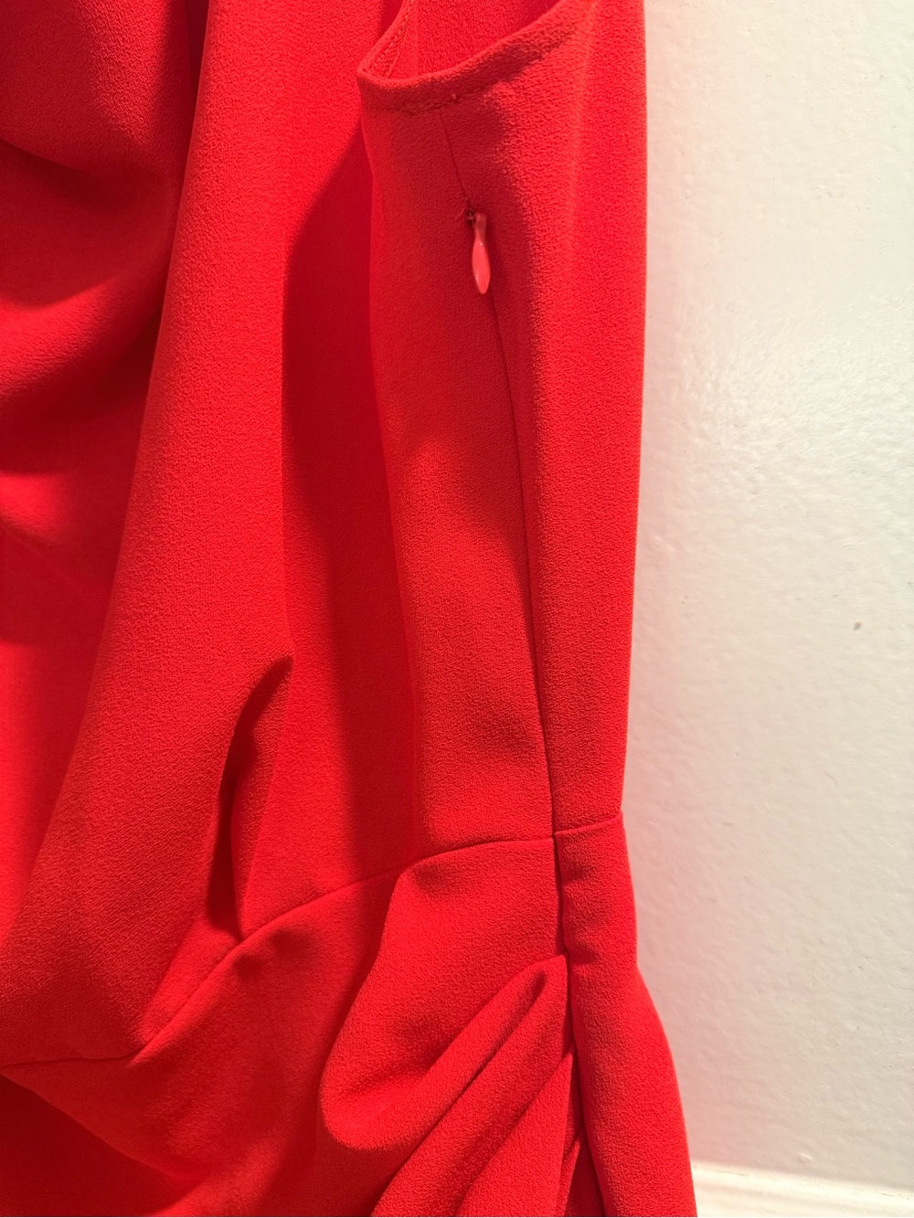ZARA Draped Cowl Neck Red Mini Dress – Size Medium - Picture 10 of 12